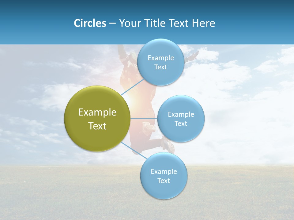 A Man Jumping In The Air With His Arms In The Air PowerPoint Template