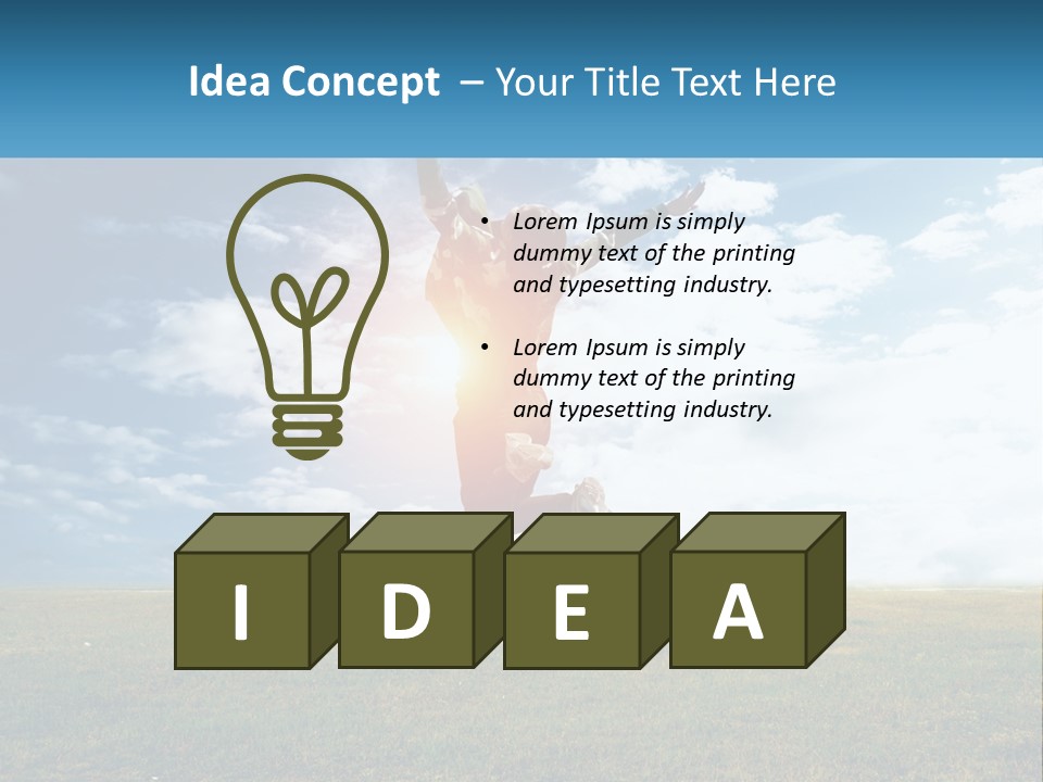 A Man Jumping In The Air With His Arms In The Air PowerPoint Template