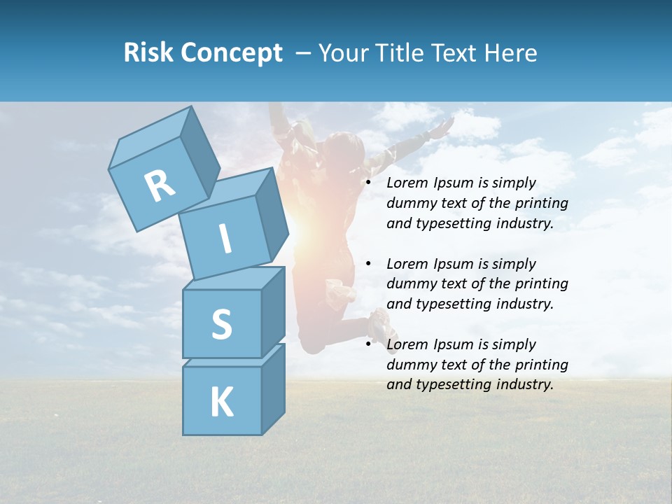 A Man Jumping In The Air With His Arms In The Air PowerPoint Template