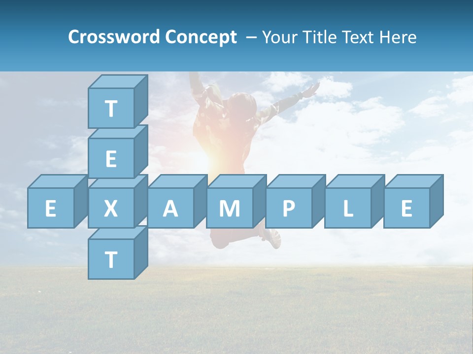 A Man Jumping In The Air With His Arms In The Air PowerPoint Template