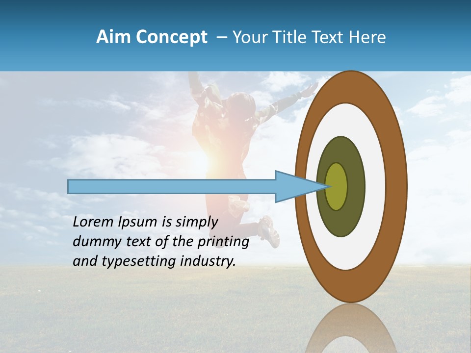 A Man Jumping In The Air With His Arms In The Air PowerPoint Template