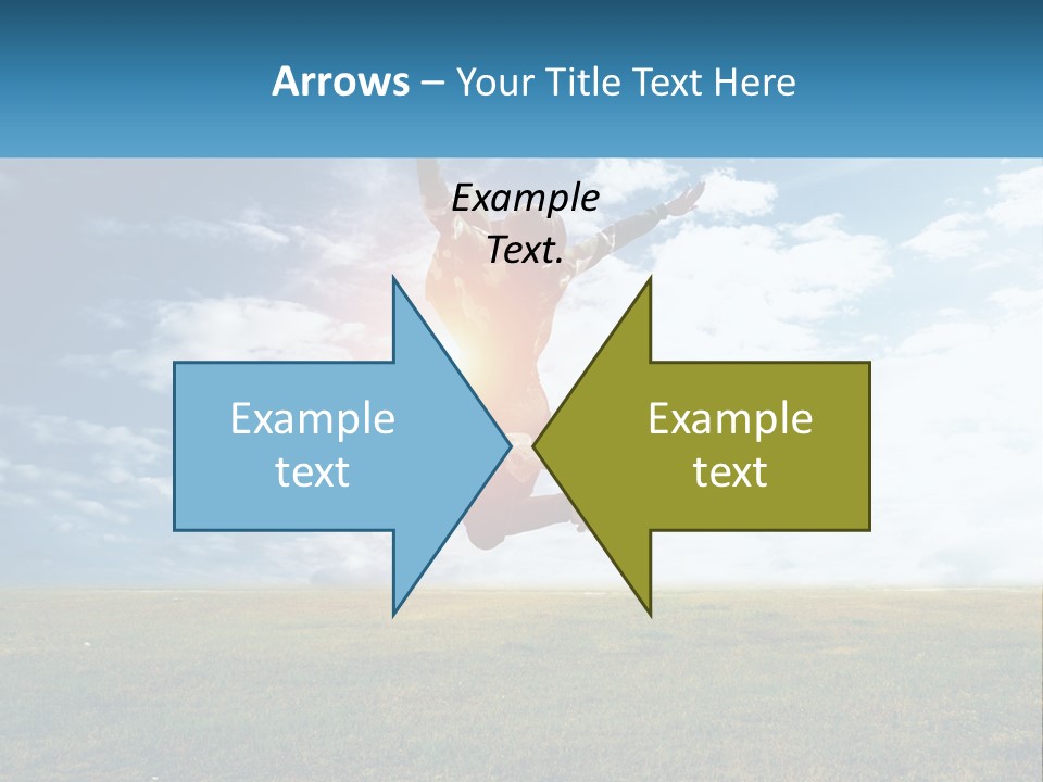 A Man Jumping In The Air With His Arms In The Air PowerPoint Template