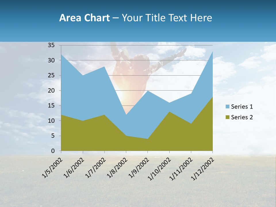 A Man Jumping In The Air With His Arms In The Air PowerPoint Template