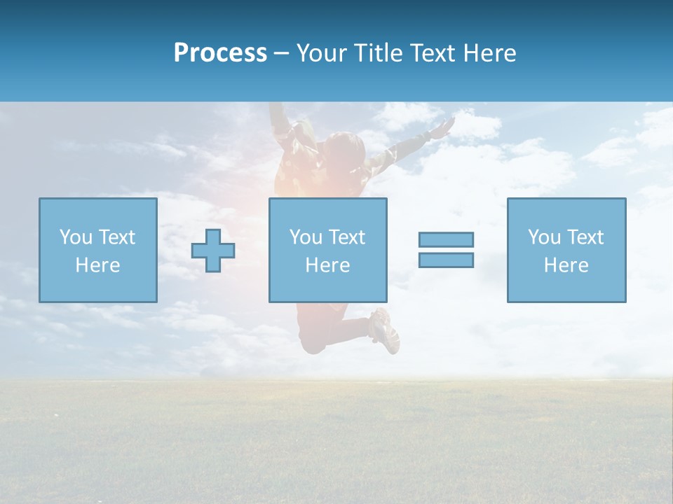 A Man Jumping In The Air With His Arms In The Air PowerPoint Template