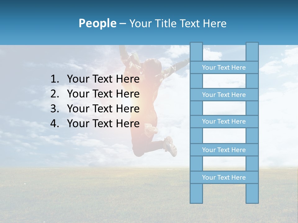 A Man Jumping In The Air With His Arms In The Air PowerPoint Template