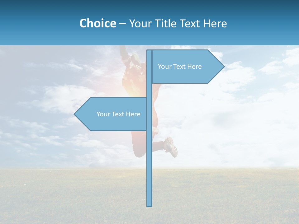 A Man Jumping In The Air With His Arms In The Air PowerPoint Template