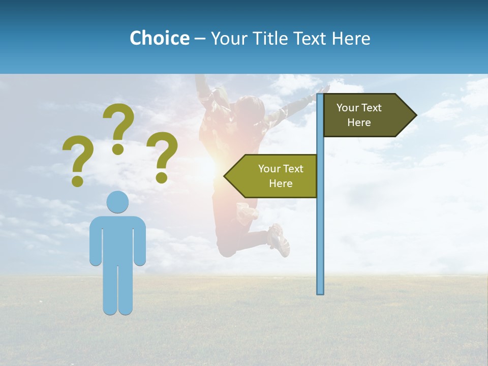 A Man Jumping In The Air With His Arms In The Air PowerPoint Template