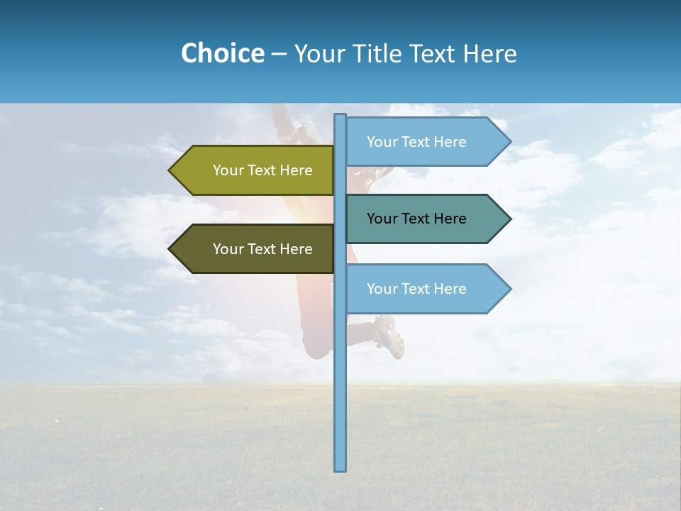 A Man Jumping In The Air With His Arms In The Air PowerPoint Template