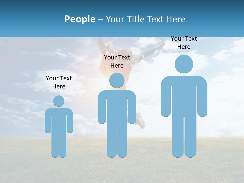 A Man Jumping In The Air With His Arms In The Air PowerPoint Template