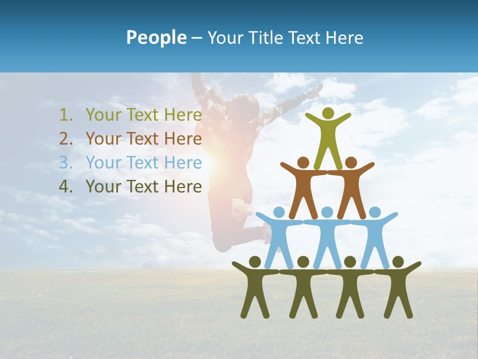 A Man Jumping In The Air With His Arms In The Air PowerPoint Template