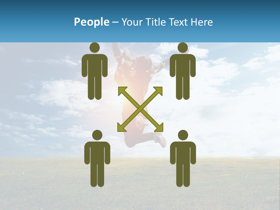 A Man Jumping In The Air With His Arms In The Air PowerPoint Template