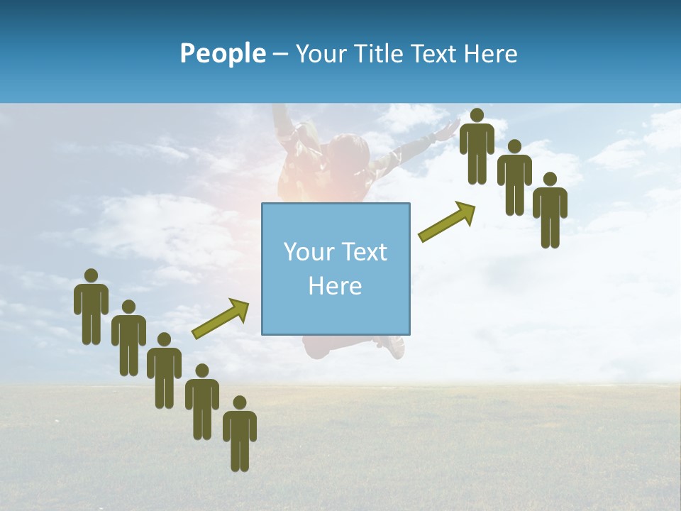 A Man Jumping In The Air With His Arms In The Air PowerPoint Template