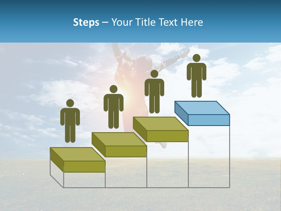 A Man Jumping In The Air With His Arms In The Air PowerPoint Template