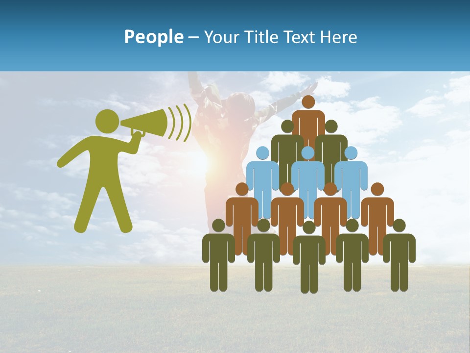 A Man Jumping In The Air With His Arms In The Air PowerPoint Template