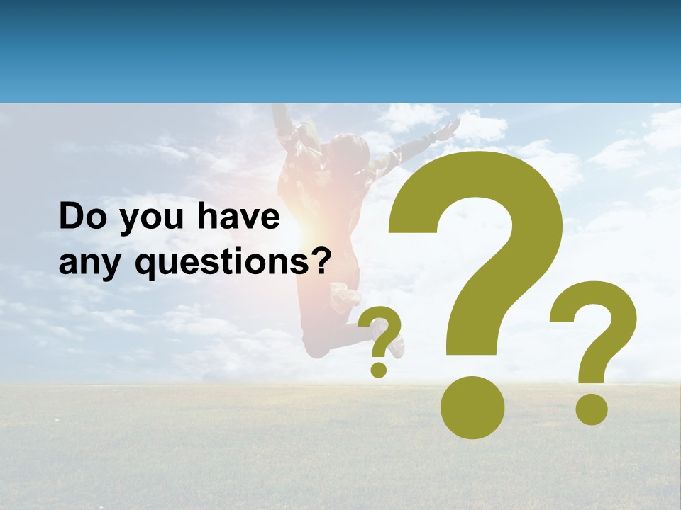 A Man Jumping In The Air With His Arms In The Air PowerPoint Template