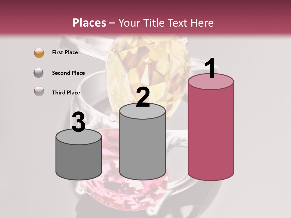 A Ring With A Yellow And Pink Stone On It PowerPoint Template
