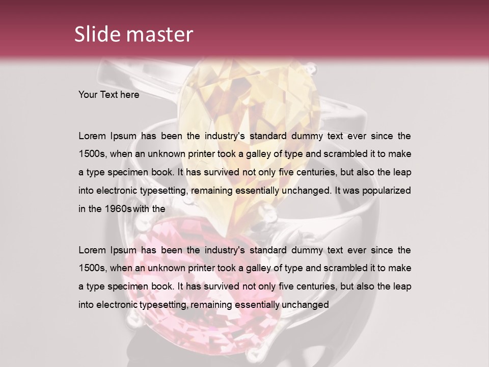 A Ring With A Yellow And Pink Stone On It PowerPoint Template
