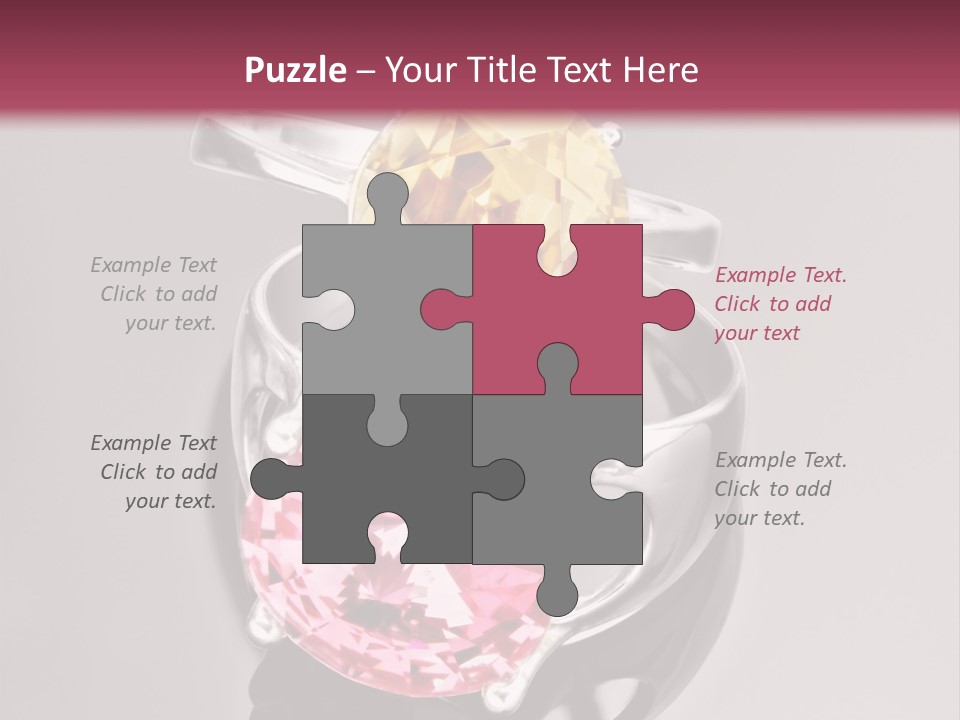 A Ring With A Yellow And Pink Stone On It PowerPoint Template