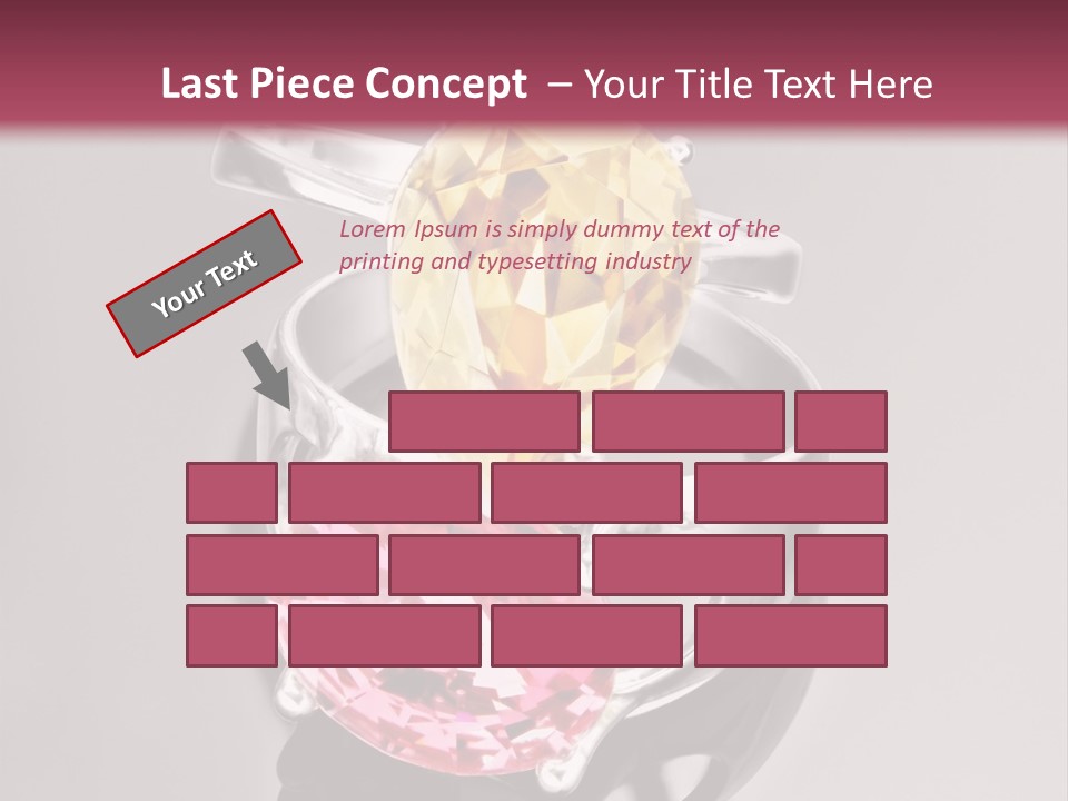 A Ring With A Yellow And Pink Stone On It PowerPoint Template