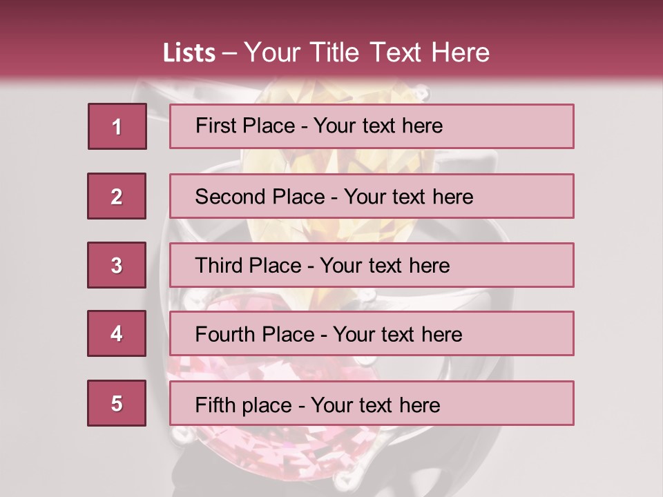 A Ring With A Yellow And Pink Stone On It PowerPoint Template