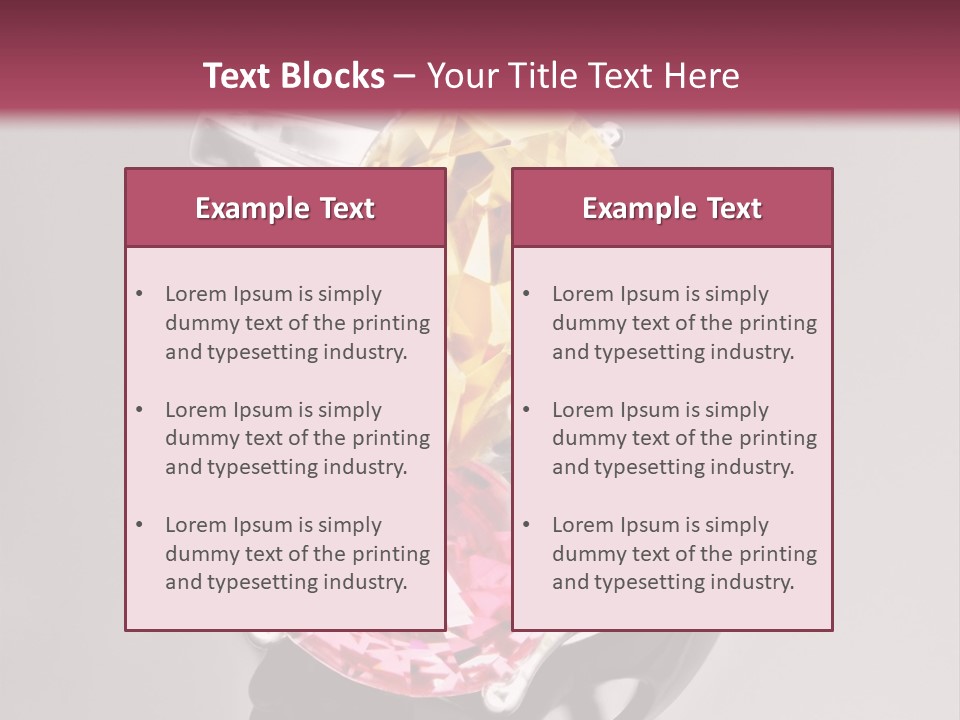 A Ring With A Yellow And Pink Stone On It PowerPoint Template