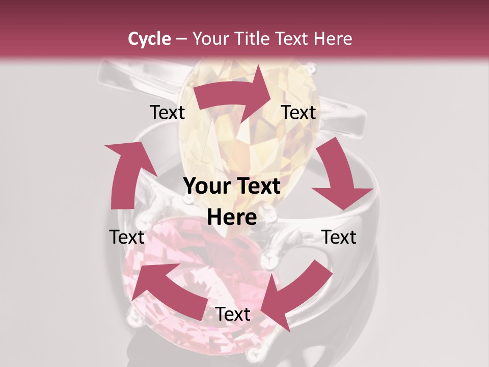 A Ring With A Yellow And Pink Stone On It PowerPoint Template
