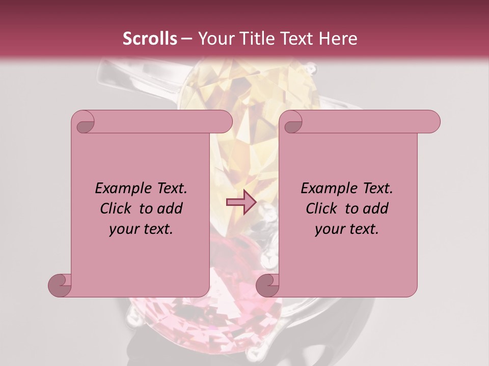 A Ring With A Yellow And Pink Stone On It PowerPoint Template