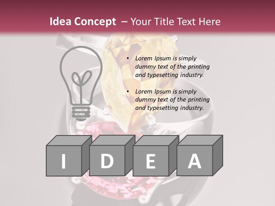 A Ring With A Yellow And Pink Stone On It PowerPoint Template