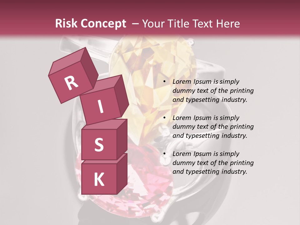 A Ring With A Yellow And Pink Stone On It PowerPoint Template