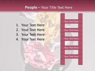 A Ring With A Yellow And Pink Stone On It PowerPoint Template