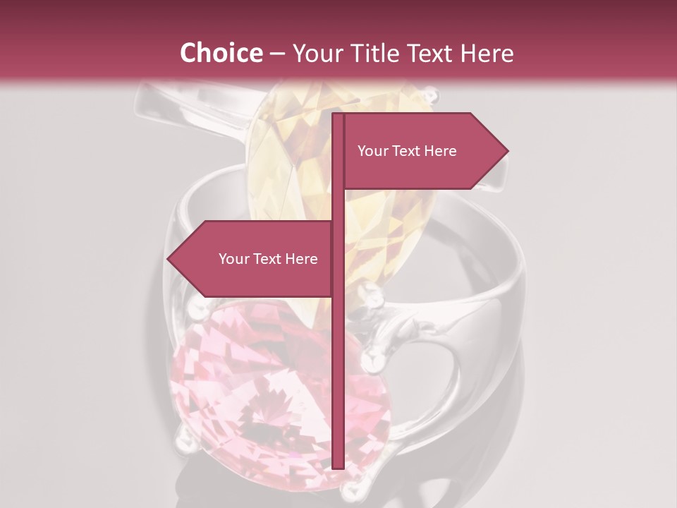 A Ring With A Yellow And Pink Stone On It PowerPoint Template
