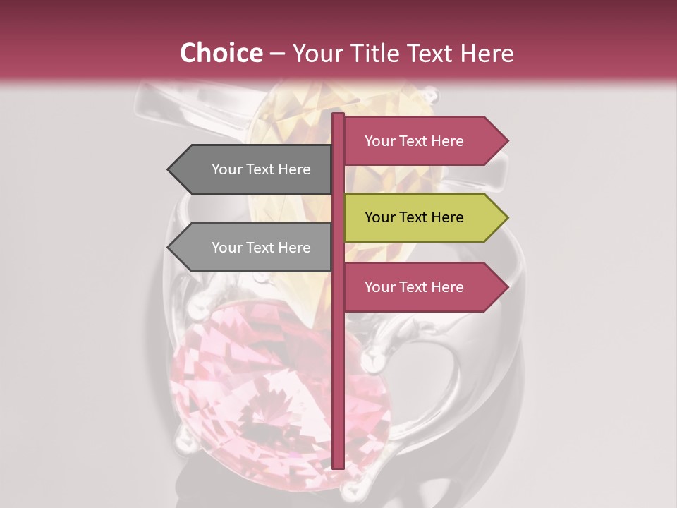 A Ring With A Yellow And Pink Stone On It PowerPoint Template