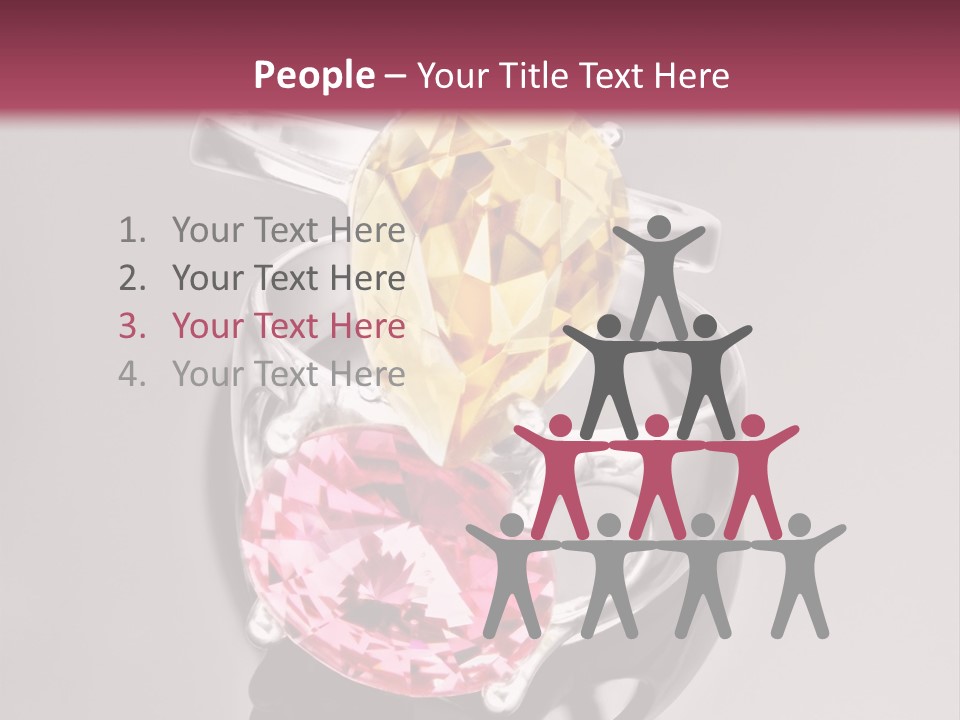 A Ring With A Yellow And Pink Stone On It PowerPoint Template