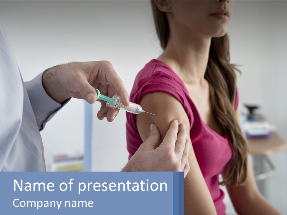 A Woman Getting Her Arm Examined By A Doctor PowerPoint Template