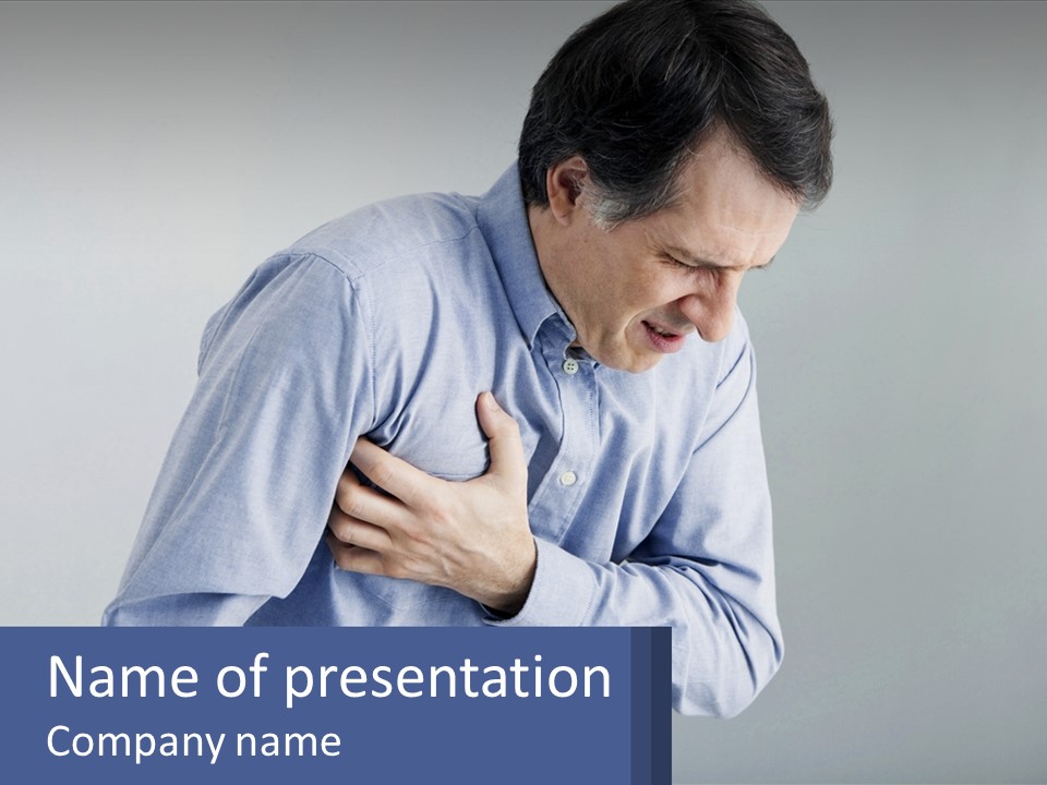 A Man Holding His Chest In Pain Powerpoint Presentation PowerPoint Template