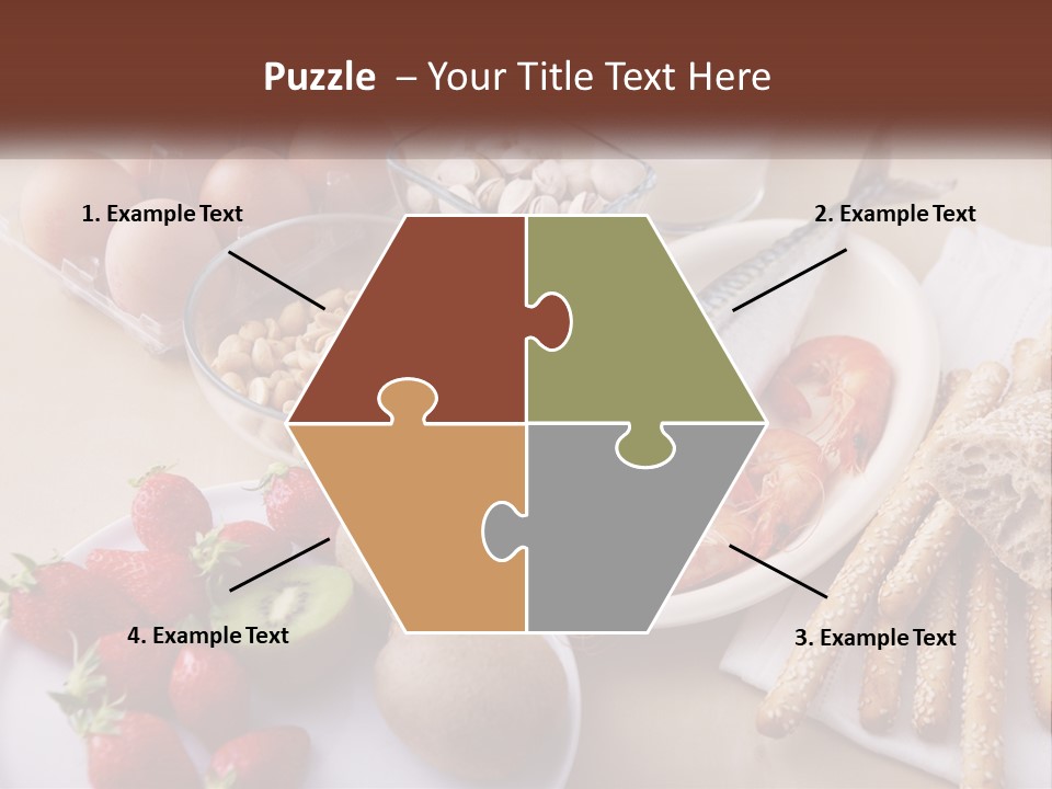 A Variety Of Foods Are Displayed On A Table PowerPoint Template