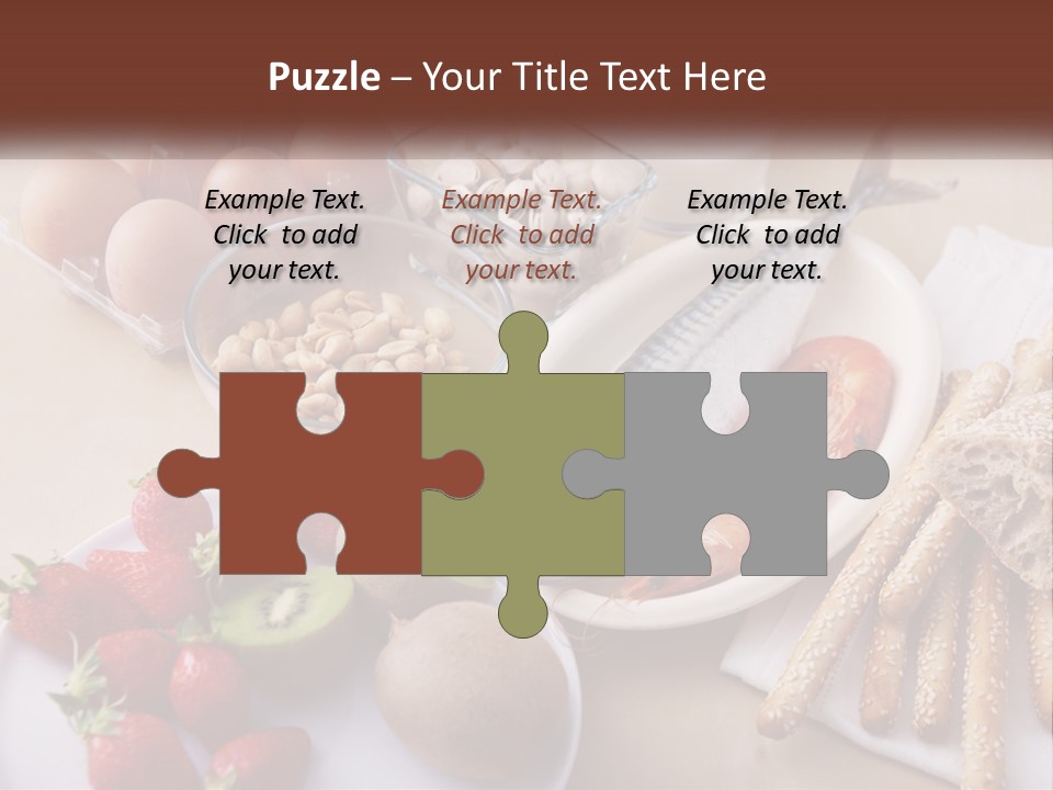 A Variety Of Foods Are Displayed On A Table PowerPoint Template