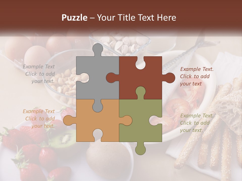 A Variety Of Foods Are Displayed On A Table PowerPoint Template