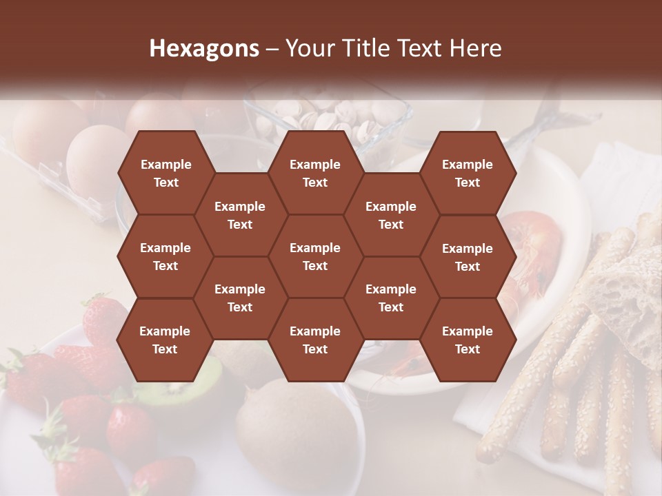 A Variety Of Foods Are Displayed On A Table PowerPoint Template