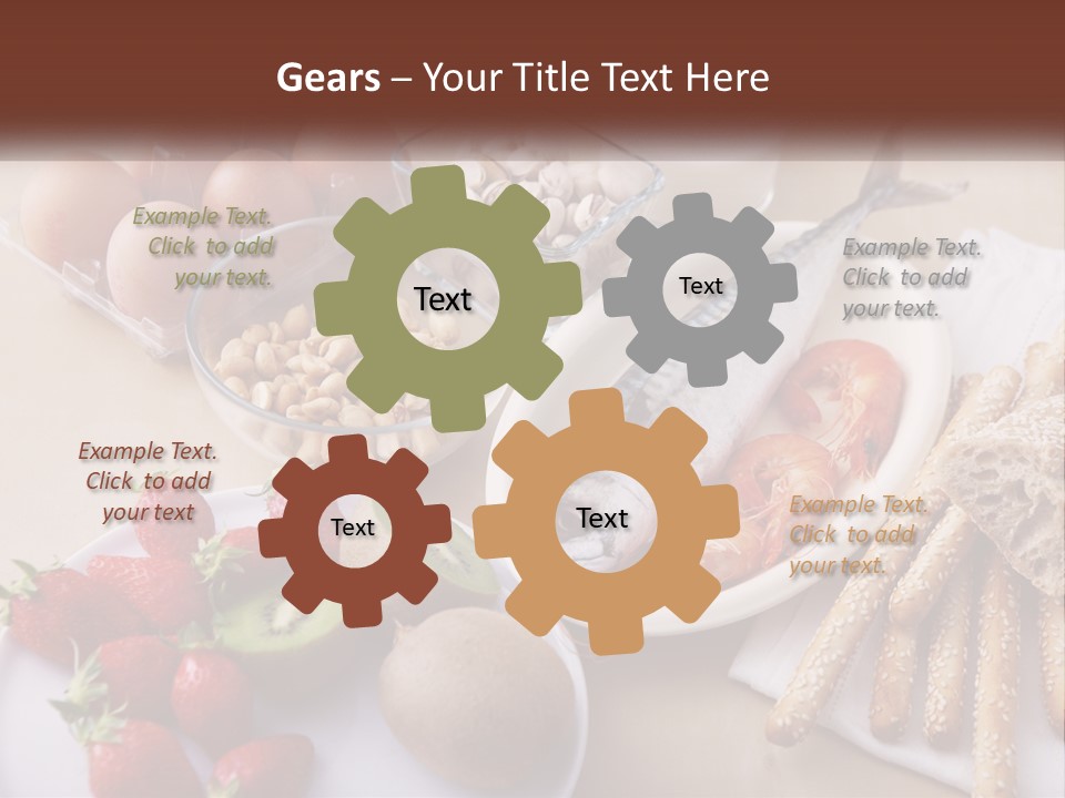 A Variety Of Foods Are Displayed On A Table PowerPoint Template