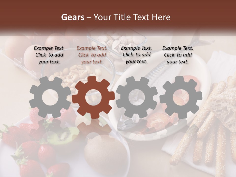A Variety Of Foods Are Displayed On A Table PowerPoint Template