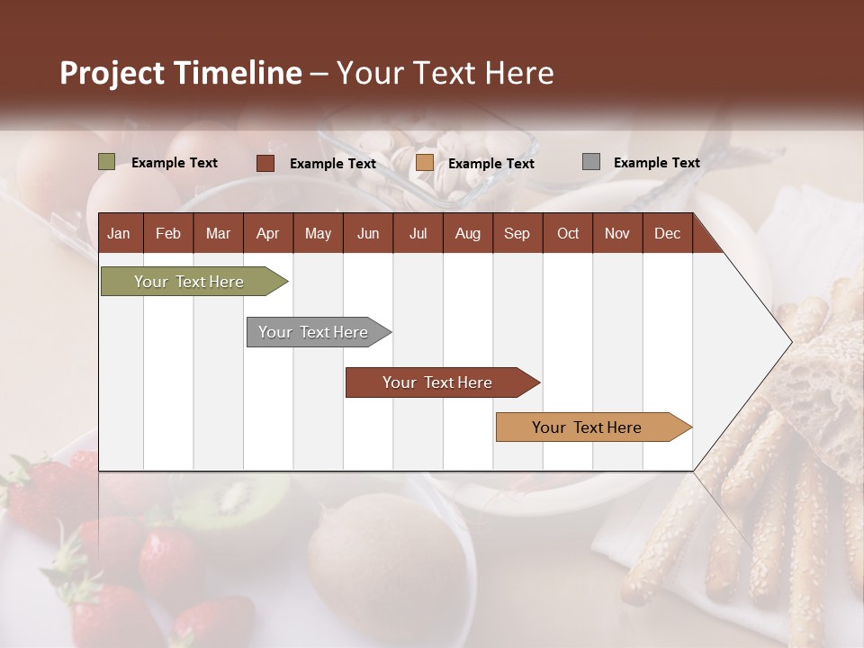 A Variety Of Foods Are Displayed On A Table PowerPoint Template