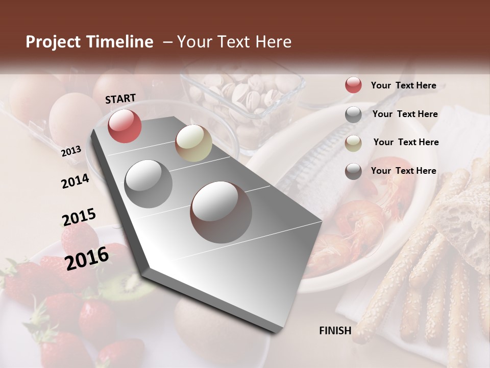 A Variety Of Foods Are Displayed On A Table PowerPoint Template