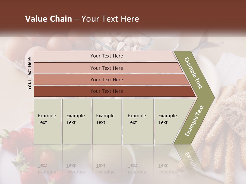 A Variety Of Foods Are Displayed On A Table PowerPoint Template