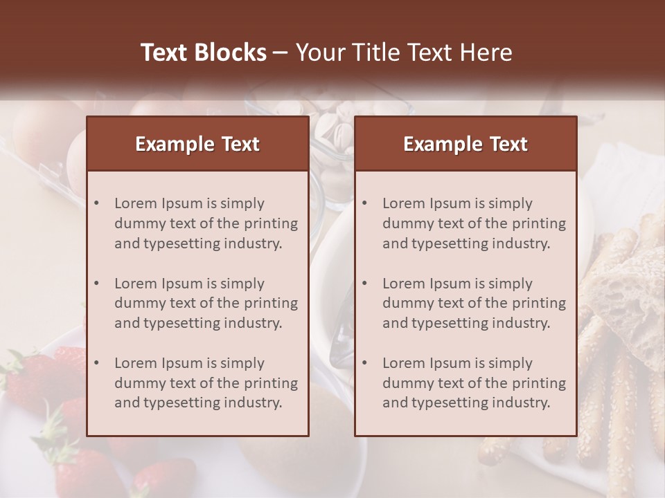 A Variety Of Foods Are Displayed On A Table PowerPoint Template