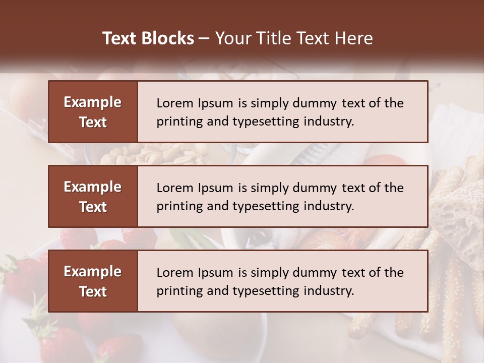A Variety Of Foods Are Displayed On A Table PowerPoint Template