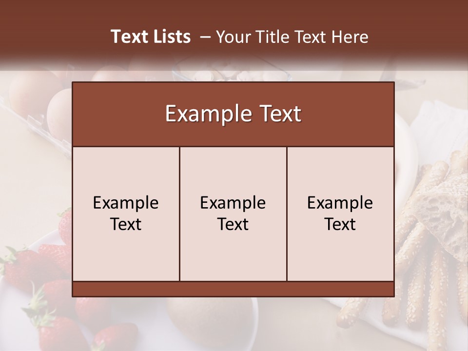 A Variety Of Foods Are Displayed On A Table PowerPoint Template
