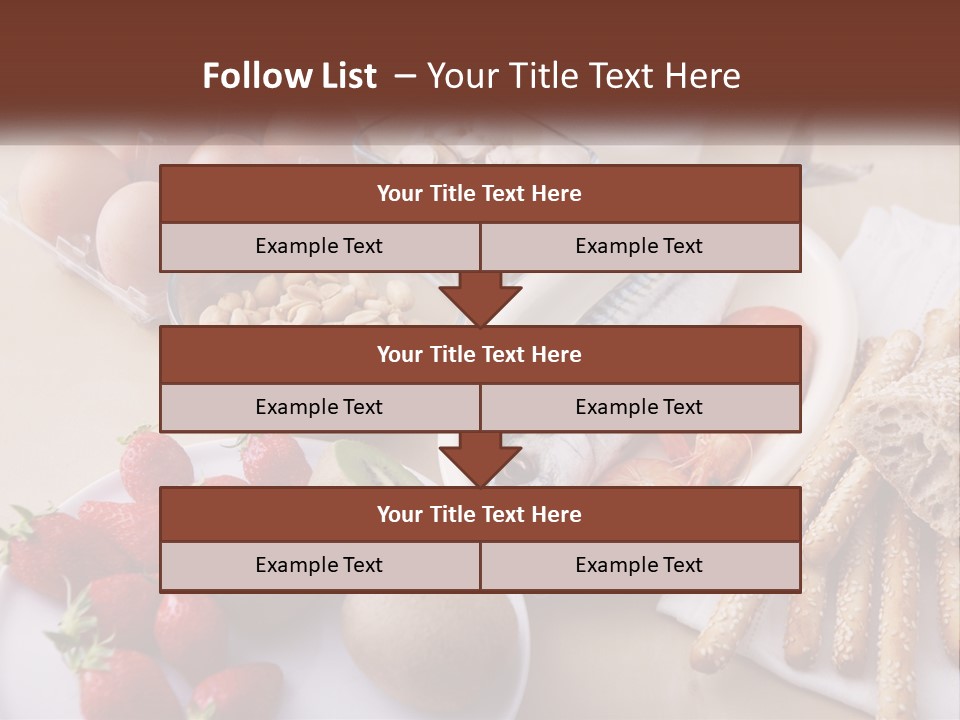 A Variety Of Foods Are Displayed On A Table PowerPoint Template