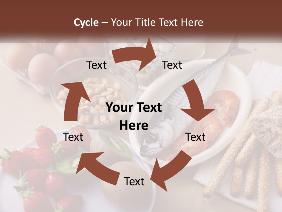 A Variety Of Foods Are Displayed On A Table PowerPoint Template