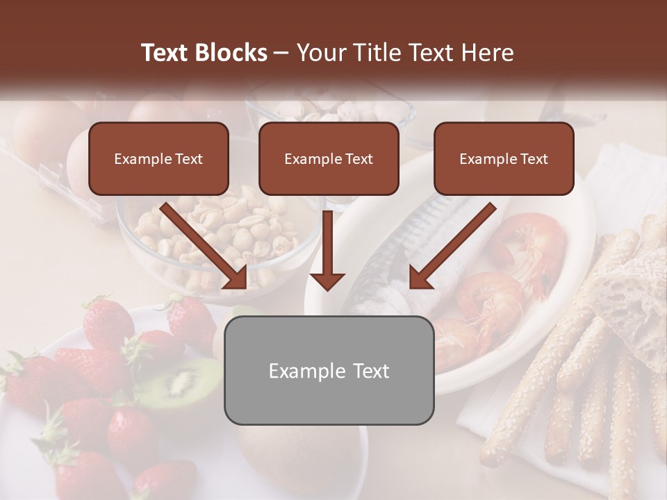 A Variety Of Foods Are Displayed On A Table PowerPoint Template